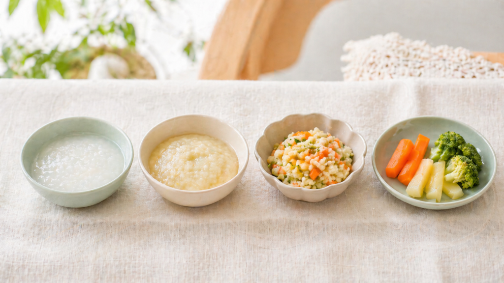 月齢別に進める離乳食の形状イメージ